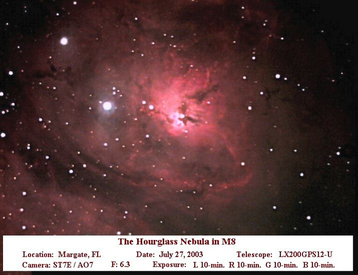 The Hourglass Nebula in M8