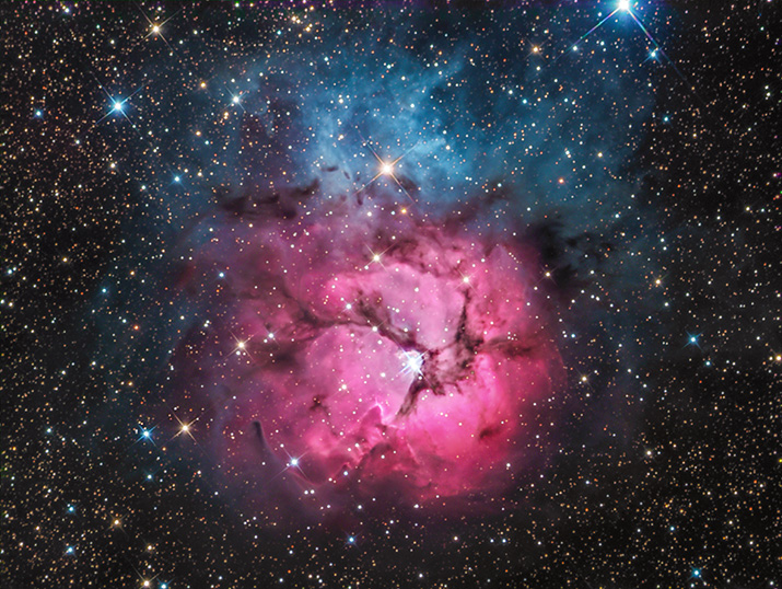 m20 trifid nebula from earth